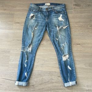 Current Elliott The Stiletto Jodie Shredded ripped jeans
